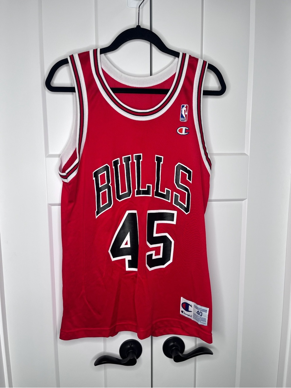 Vintage 90s Official Champion Michael Jordan #45 Chicago Bulls Jersey Size 40 M